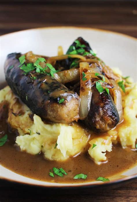 bangers-and-mash-recipe-with-sweet-apple-gravy-our image
