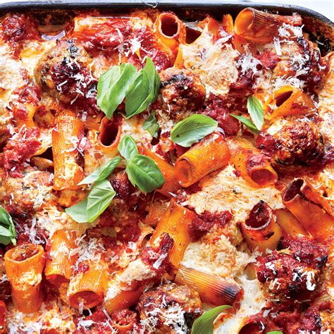 shortcut-baked-rigatoni-with-meatballs-recipe-laura image