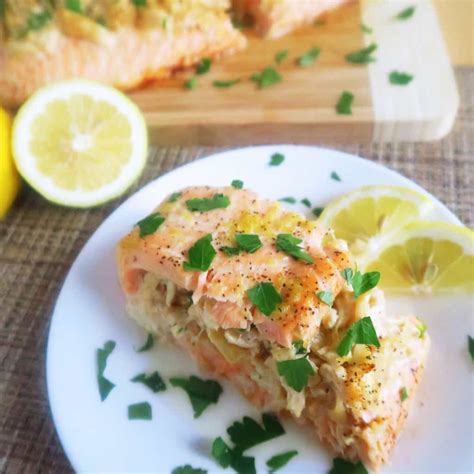 easy-crab-stuffed-salmon-recipe-with-lemon-butter image