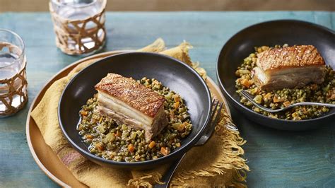 pork-belly-with-lentils-recipe-bbc-food image