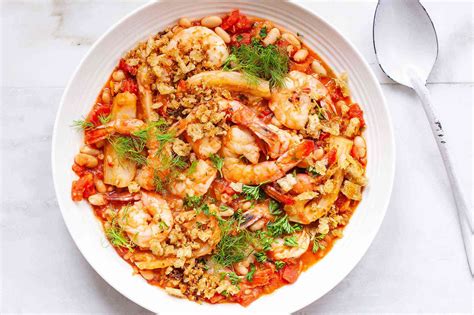 white-bean-tomato-and-shrimp-skillet-dinner-simply image