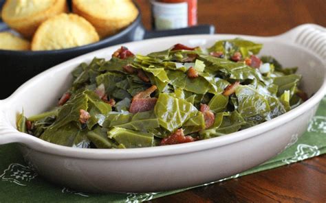 southern-comfort-food-cajun-collard-greens-with-bacon image
