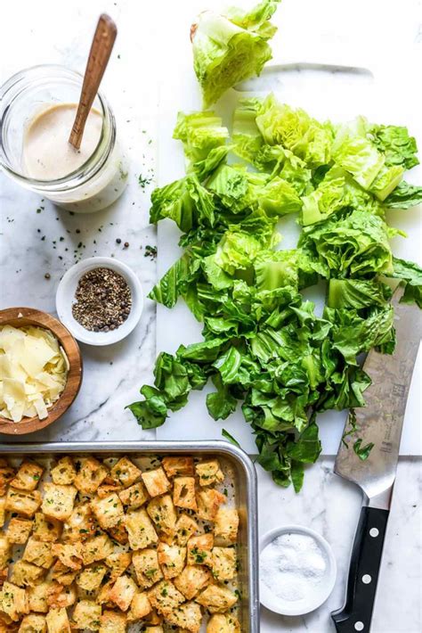 the-best-caesar-salad-homemade-caesar-dressing image