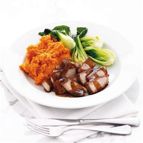 honey-and-soy-glazed-pork-with-sweet-potato-mash image