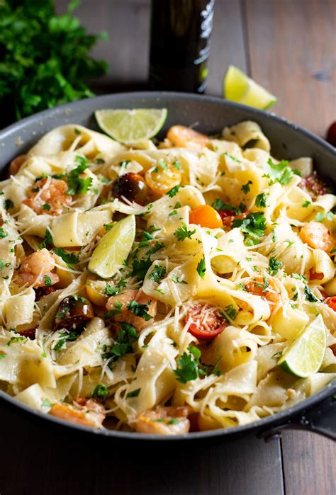 pappardelle-pasta-with-creamy-truffle-oil-and-shrimp image