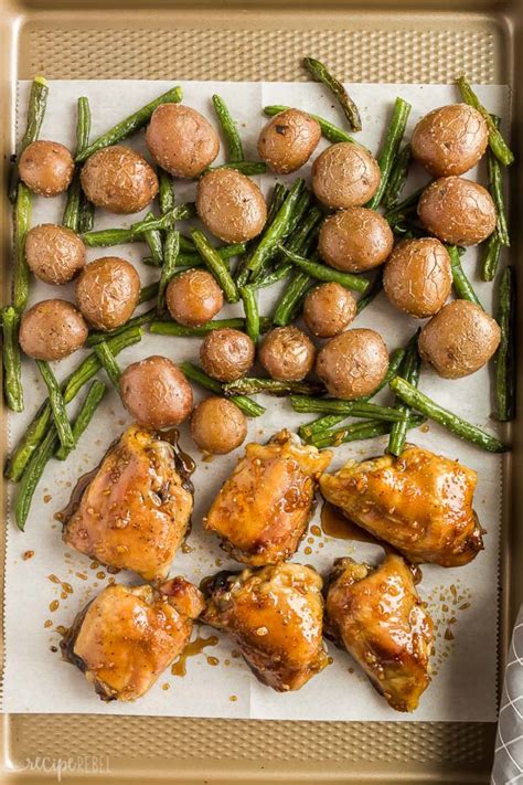 honey-garlic-chicken-thighs-sheet-pan-dinner-the image