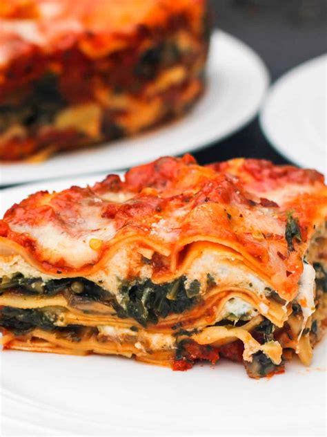 instant-pot-lasagna-with-mushrooms-spinach image