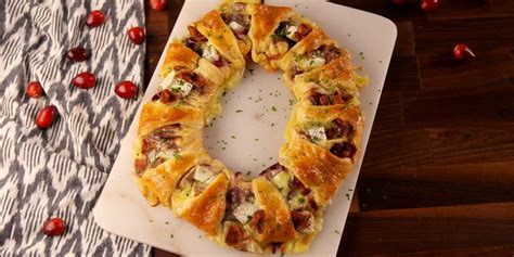 bacon-brie-crescent-wreath-recipe-how-to-make-bacon image