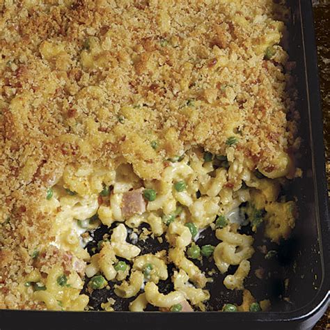 macaroni-and-cheese-with-peas-and-ham-finecooking image