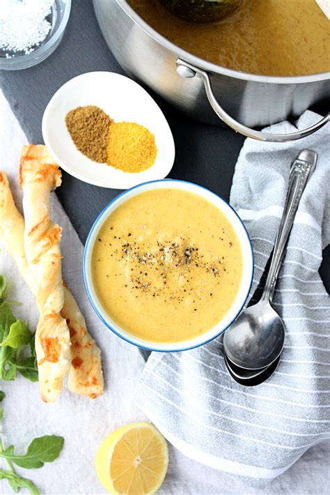 curried-cauliflower-soup-recipe-with-lentils-monday image