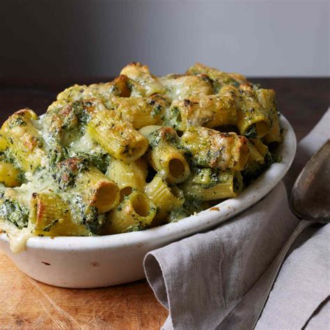 baked-rigatoni-with-spinach-ricotta-and-fontina image