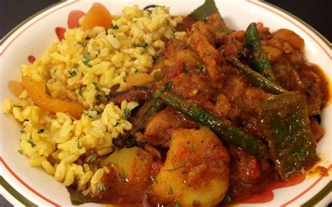cape-malay-curry-with-turmeric-cinnamon-rice-vegan image