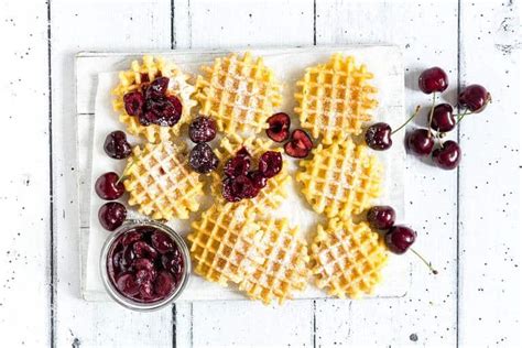 waffles-with-cherry-sauce-recipes-from-a-pantry image