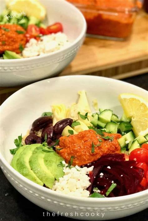 greek-quinoa-bowls-with-romesco-sauce-the-fresh image