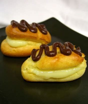 low-fat-vanilla-pastry-cream-and-mini-eclairs-baking image