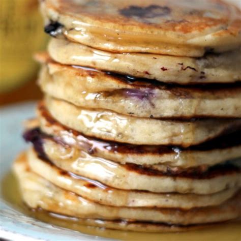 blueberry-vanilla-buttermilk-greek-yogurt-pancakes image