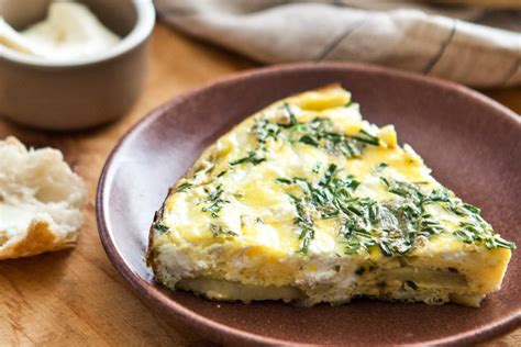 recipe-fresh-herb-potato-and-goat-cheese-frittata-kitchn image