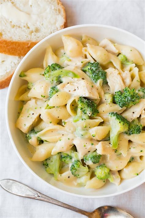 creamy-broccoli-chicken-shells-and-cheese-cooking image