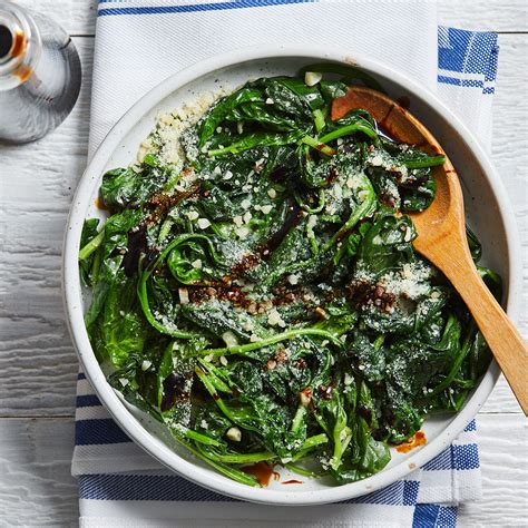 balsamic-parmesan-sauted-spinach-eatingwell image