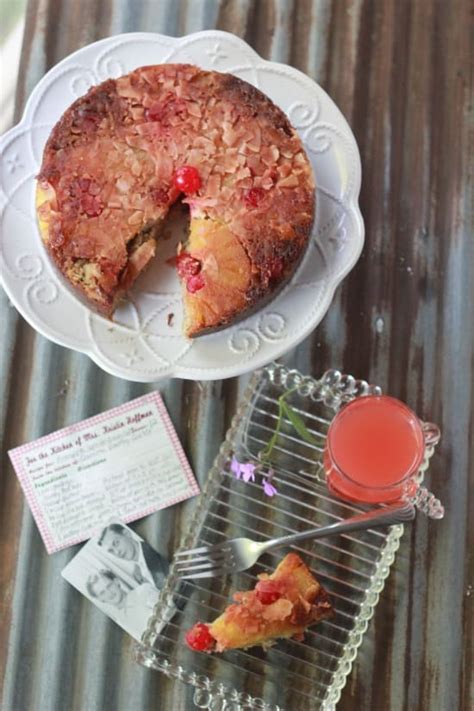 pineapple-upside-down-cake-with-pecans-baker-bettie image