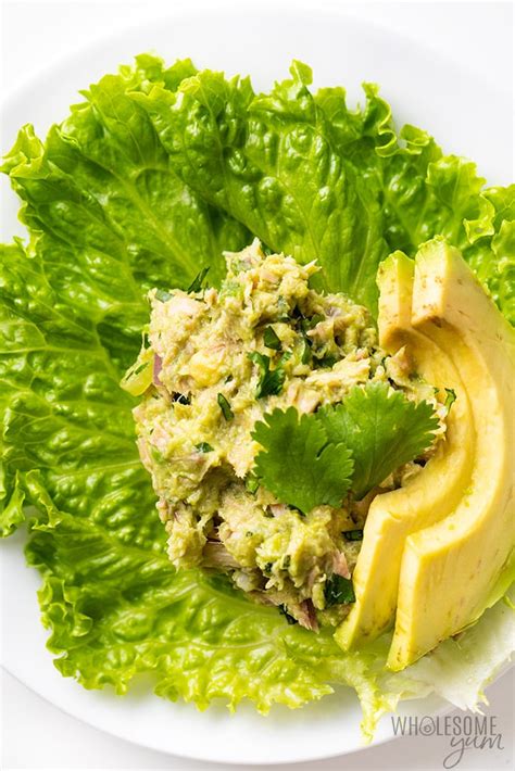 easy-healthy-avocado-tuna-salad-recipe-wholesome image