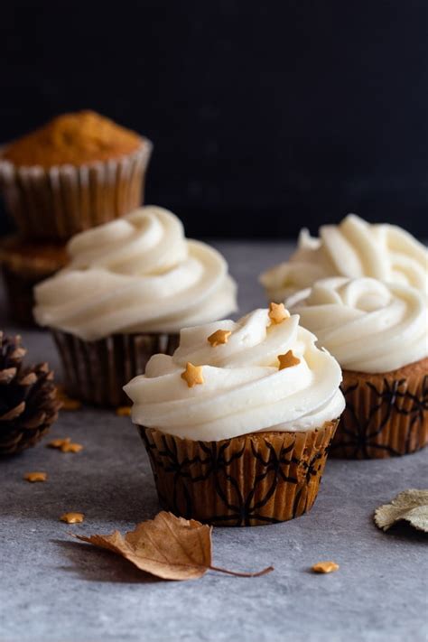pumpkin-cupcakes-with-a-maple-cream-cheese-frosting image