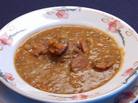 reindeer-wurst-in-lentil-soup-recipe-cooking-channel image