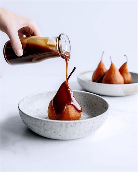 spiced-poached-pears-with-salted-caramel-sauce-the image