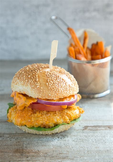 oven-fried-chicken-burger-with-spicy-mayo-the-petite image