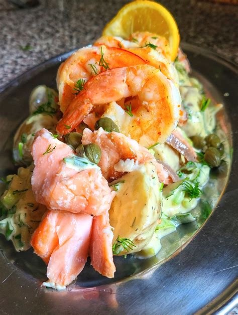 creamy-potato-salad-with-salmon-and-shrimp image