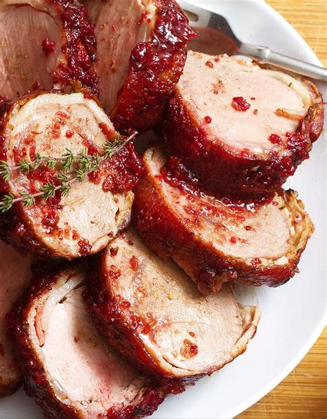 roasted-bacon-pork-tenderloin-with-cranberry-glaze image