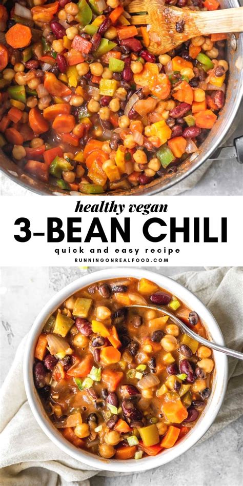 easy-veggie-3-bean-chili-easy-vegan-recipe-running image