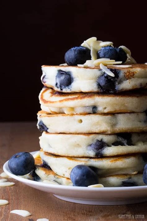 extra-fluffy-almond-blueberry-pancakes-sweet-peas image