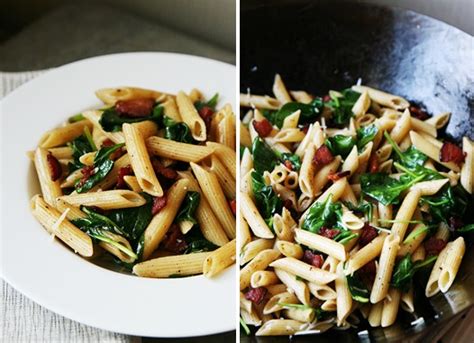 spinach-bacon-penne-pasta-recipe-pasta image
