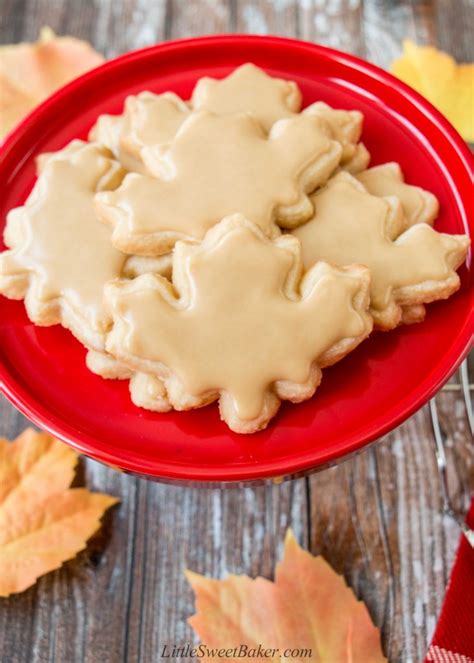 glazed-maple-shortbread-cookies-little-sweet-baker image