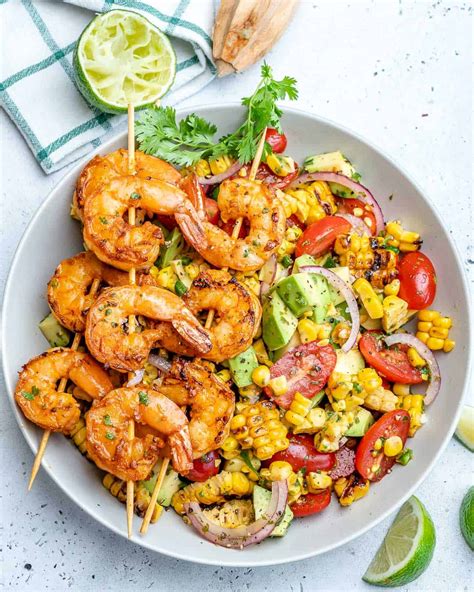 avocado-corn-salad-with-grilled-shrimp-healthy-fitness image
