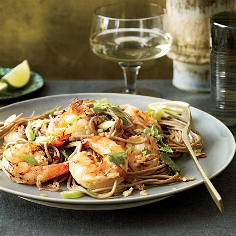 soba-noodles-with-grilled-shrimp-and-cilantro image
