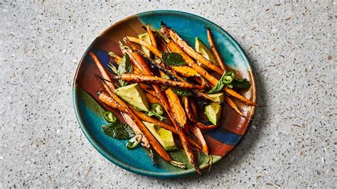 grilled-carrots-with-avocado-and-mint-recipe-bon-apptit image