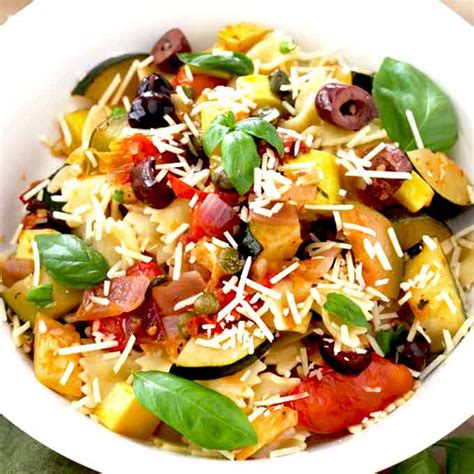 pasta-with-zucchini-and-garden-veggies-lemon image