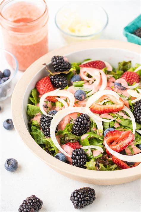summer-salad-with-creamy-strawberry-salad-dressing image