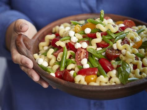 pasta-salad-with-tomato-mozzarella-and-green-beans image