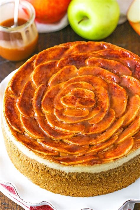 caramel-apple-cheesecake-recipe-thanksgiving-dessert image