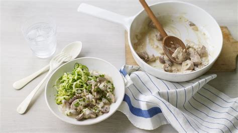 pork-with-a-creamy-mushroom-sauce-recipe-bbc-food image