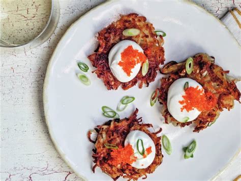 latkes-with-sour-cream-green-onions-and-masago image
