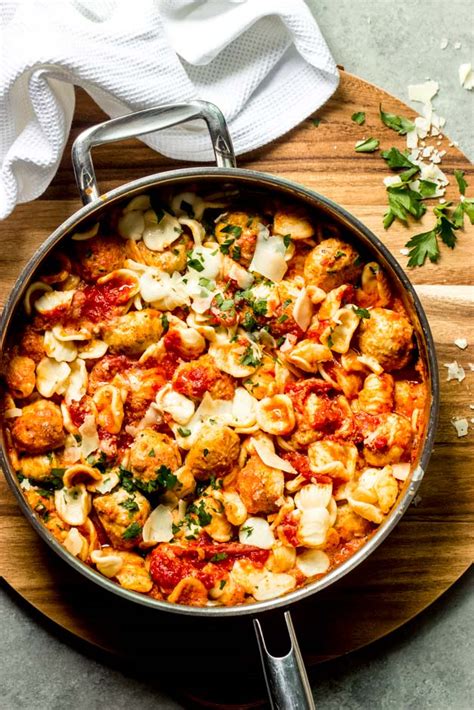 chicken-meatball-pasta-in-tomato-cream-sauce-little image