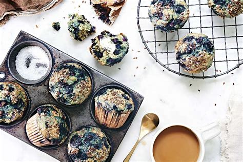 blueberry-flax-muffins-recipe-king-arthur-baking image