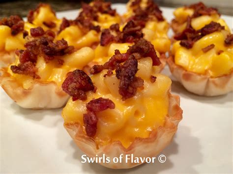 bacon-mac-and-cheese-bites-swirls-of-flavor image