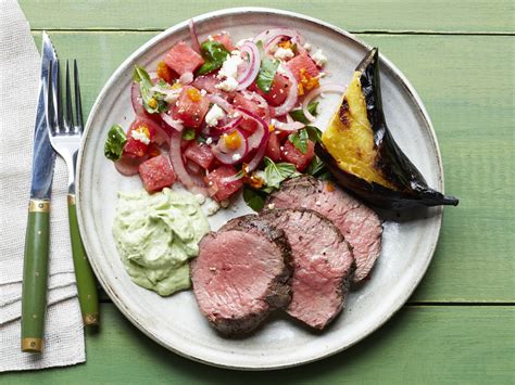 beef-tenderloin-with-basil-crema-with-watermelon-basil image