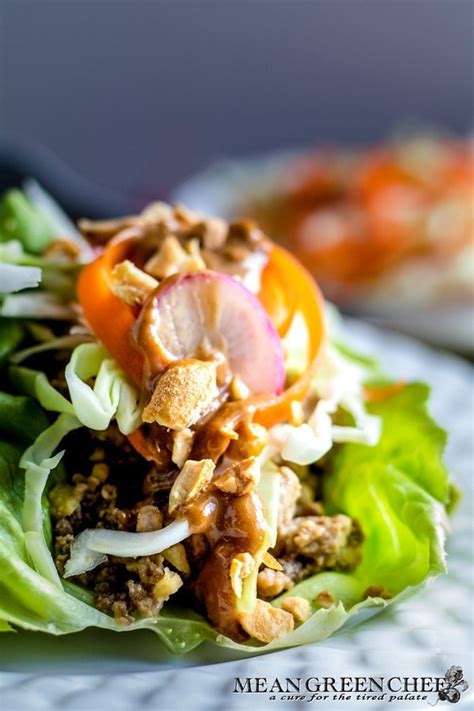 best-thai-lettuce-wraps-recipe-peanut-sauce-mean image