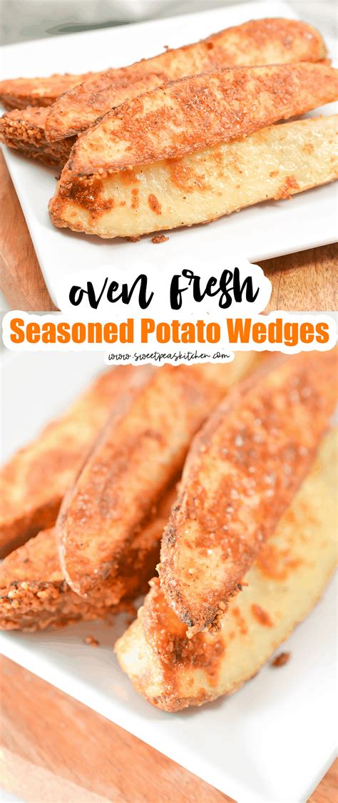 oven-fresh-seasoned-potato-wedges-sweet-peas image